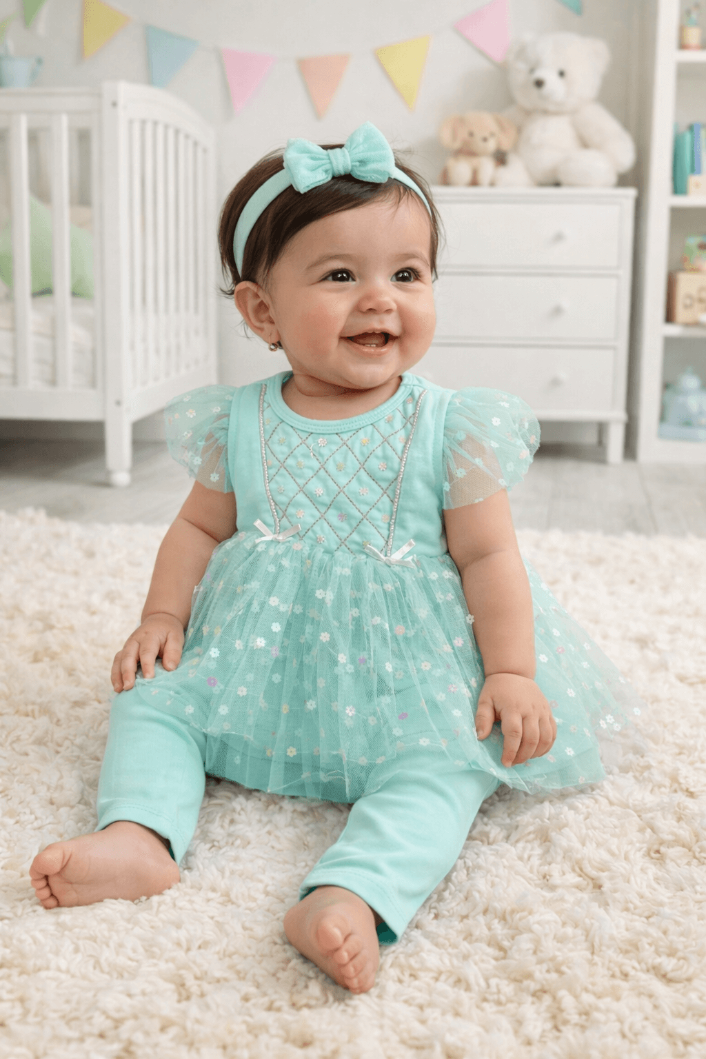 Little Baby Frock 3Pcs - Kiddiesco
