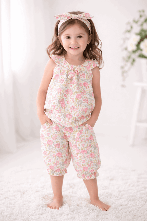 Little Floral Pink two Piece Children's Outfit - Kiddiesco