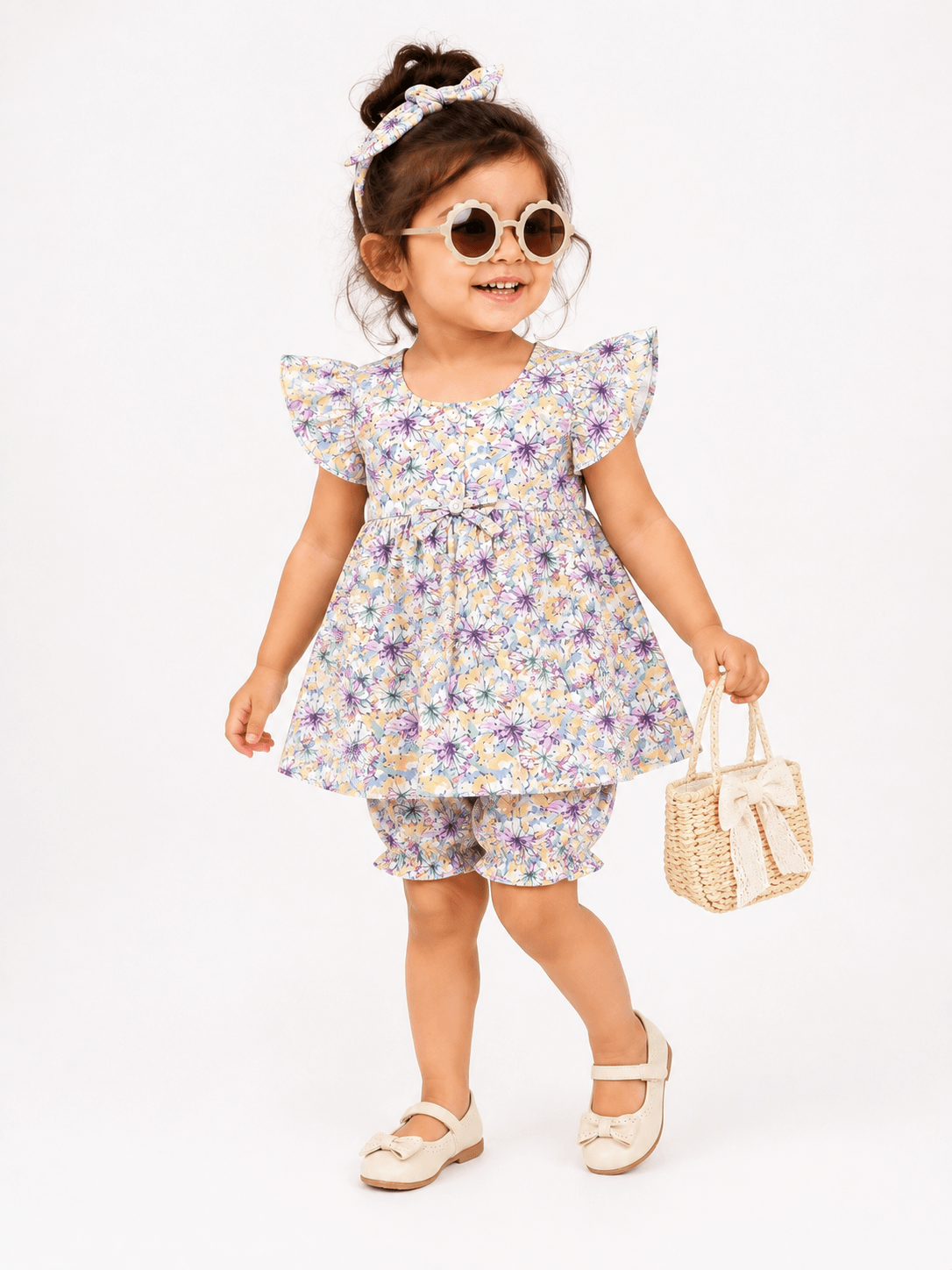 Little Floral two Piece Children's Outfit - Kiddiesco Main image