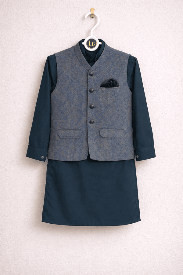 Little Prince Waistcoat Shalwar Suit - Kiddiesco