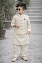 Little Prince Waistcoat Shalwar Suit - Kiddiesco