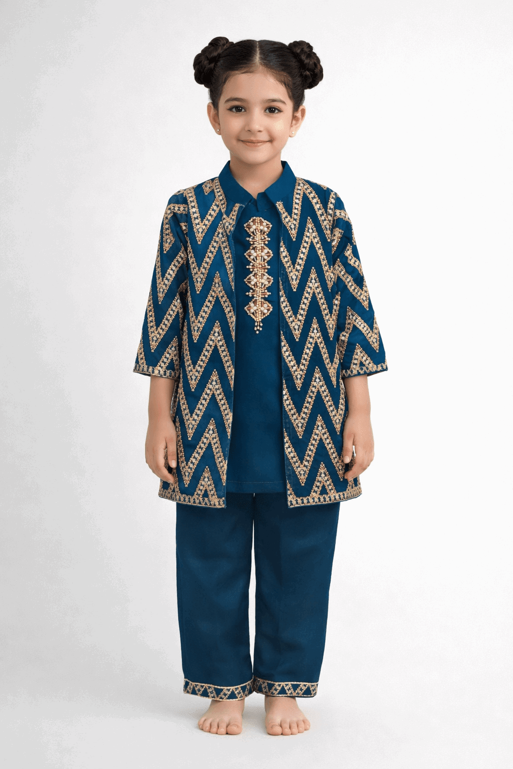 Little Princess Embroidered Fancy Suit - Kiddiesco Main image