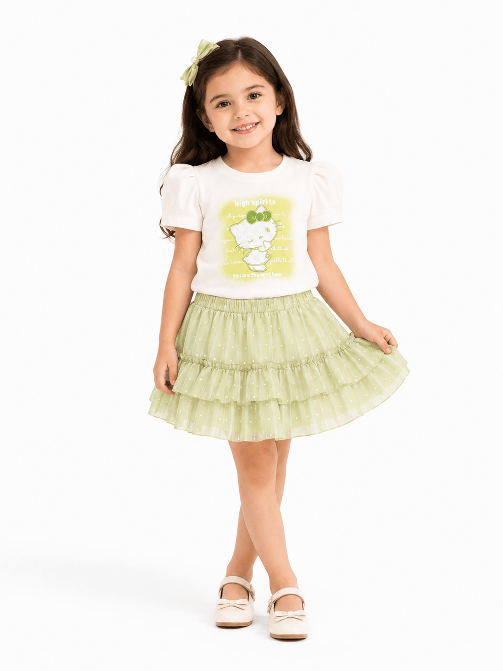 Mini Green Charm Skirt Set - Kiddiesco
