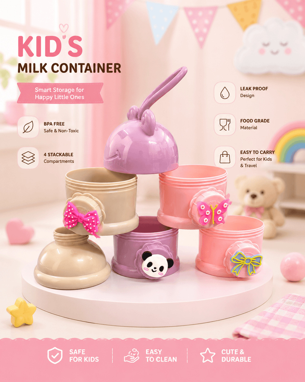 Multi Tower Multi Portion Milk Container - Kiddiesco