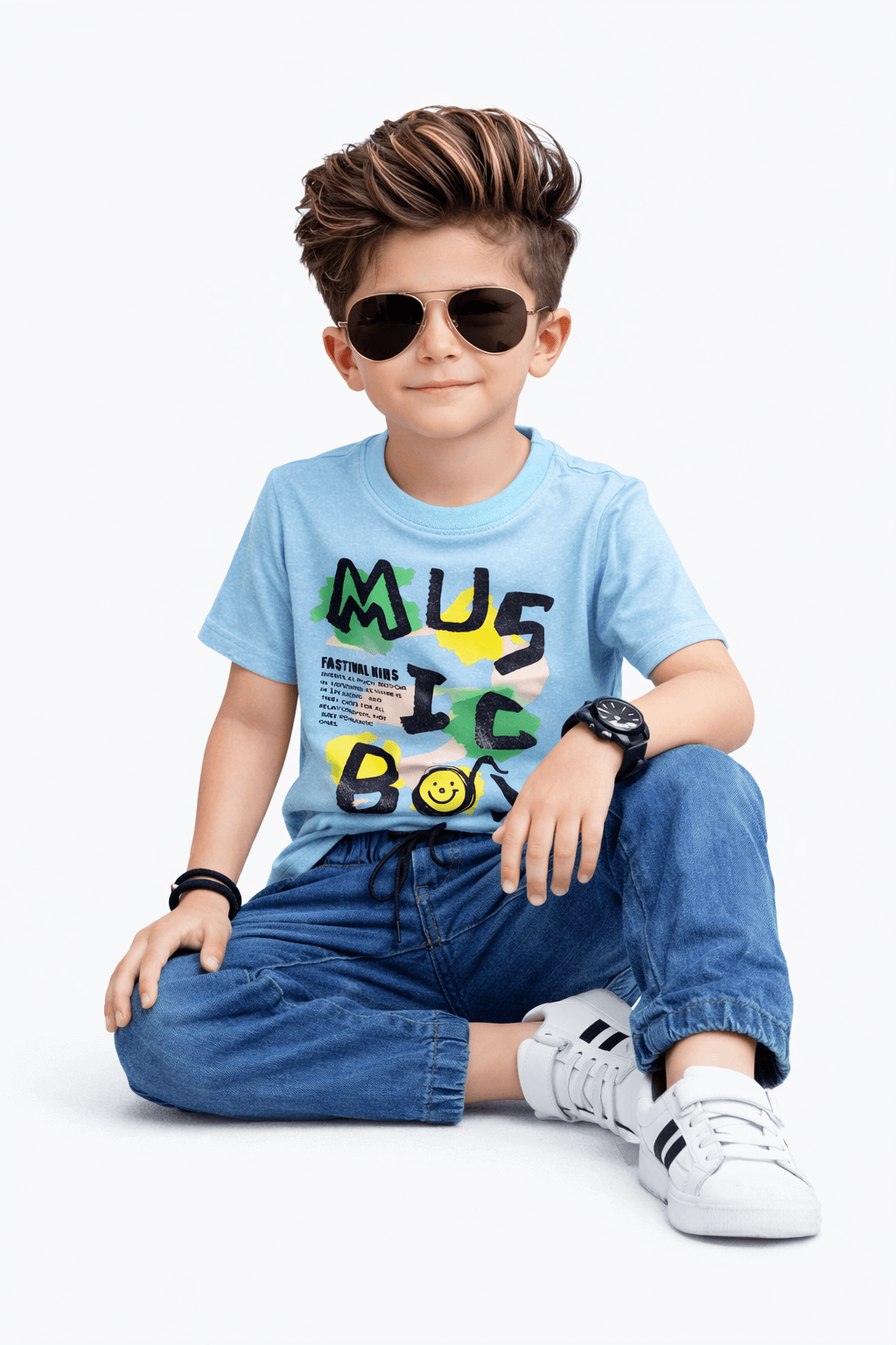 Music Boy Denim Set - Kiddiesco