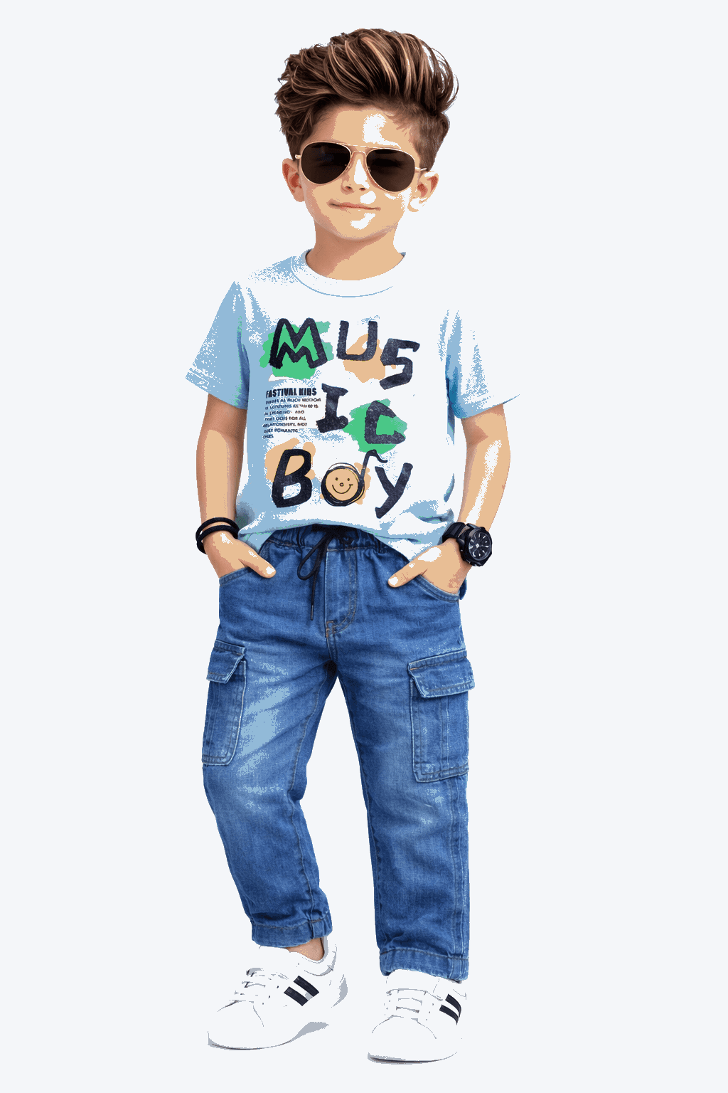 Music Boy Denim Set - Kiddiesco