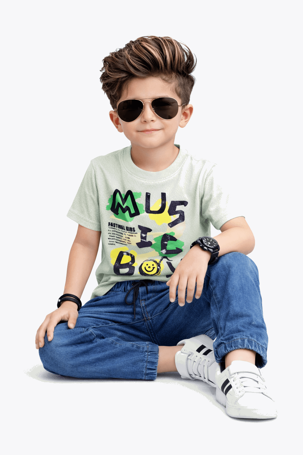 Music Boy Denim Set - Kiddiesco
