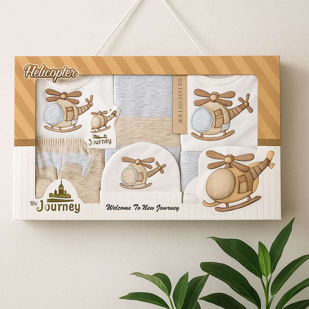New Born Baby Cloth Helicopter Gift Set - Kiddiesco Main image