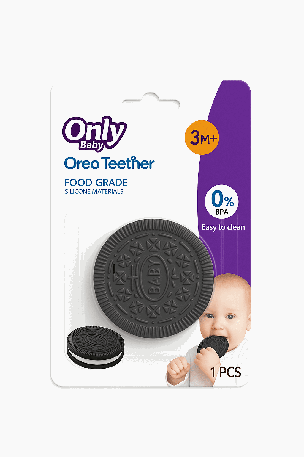 Oreo Silicone C - Shape Beads Teether - Kiddiesco