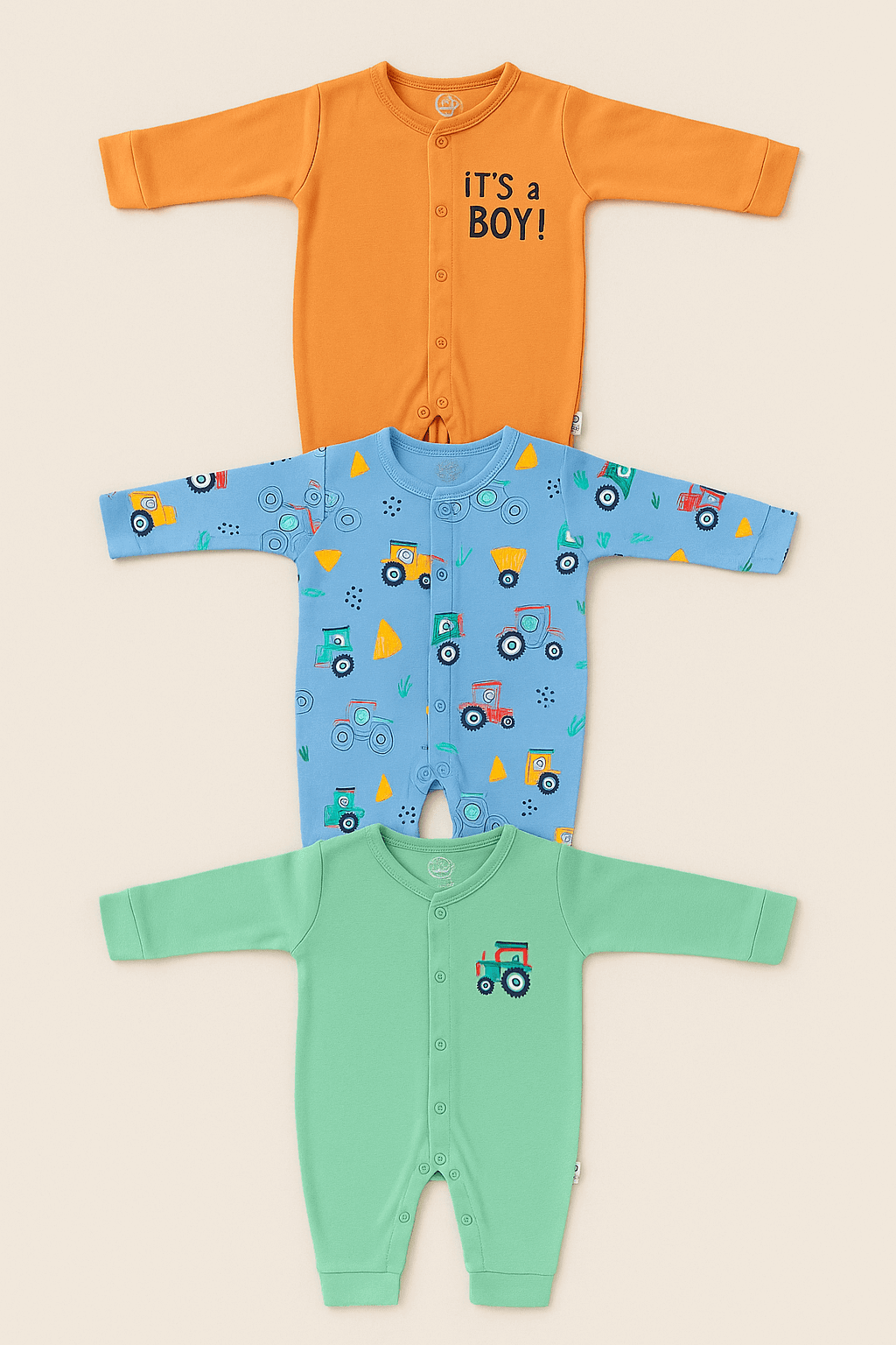 Pack of 3 Sleep Suits KDC 012 - Kiddiesco Main image