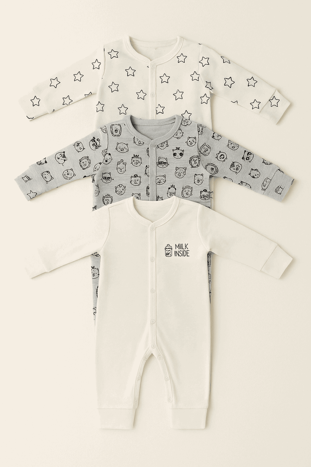 Pack of 3 Sleep Suits KDC 013 - Kiddiesco