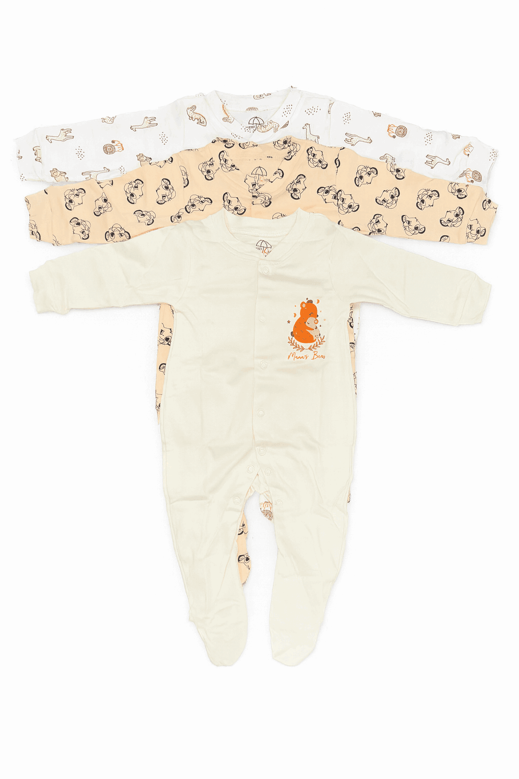 Pack of 3 Sleep Suits KDC 015 - Kiddiesco