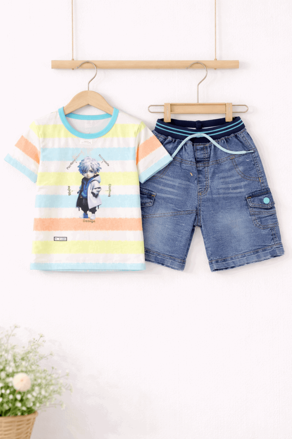 Pastel Striped kids' Outfit - Kiddiesco