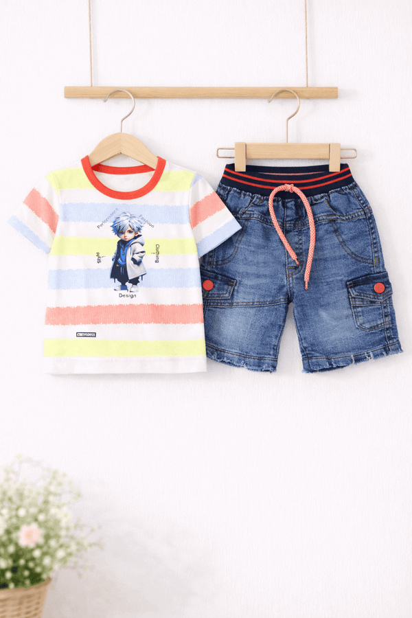 Pastel Striped kids' Outfit - Kiddiesco