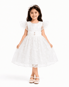 Pearl Bloom Crystal Party Dress - Kiddiesco