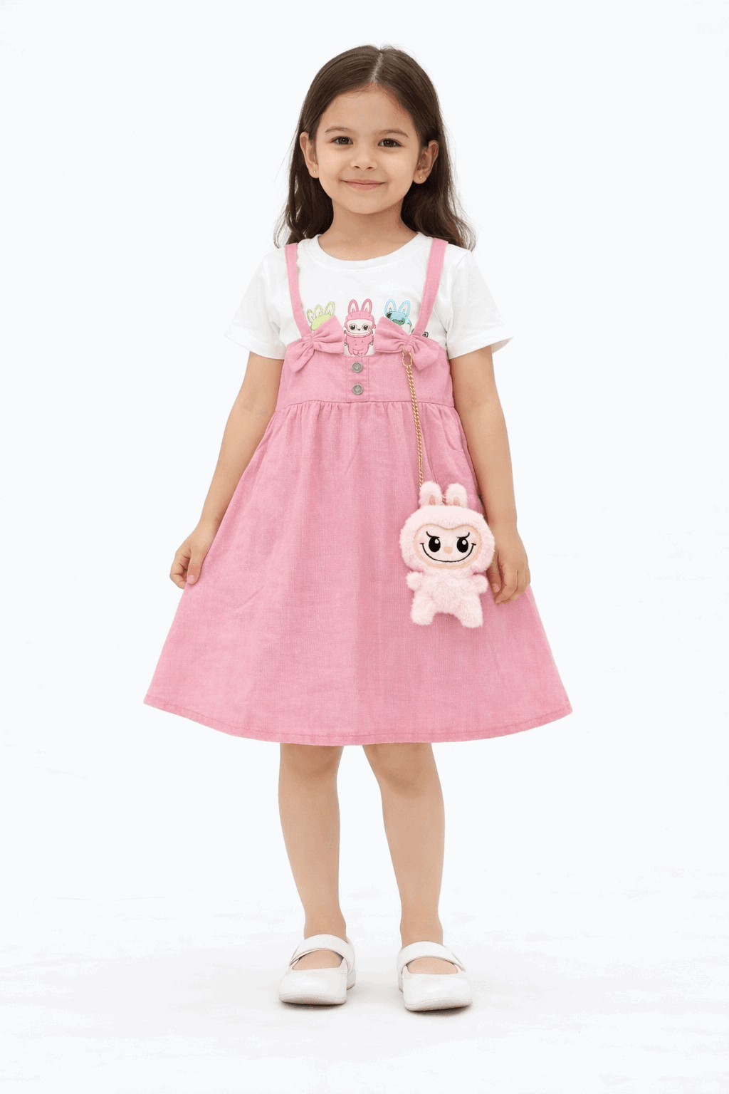 Pink Labubu Blossom Dress - Kiddiesco
