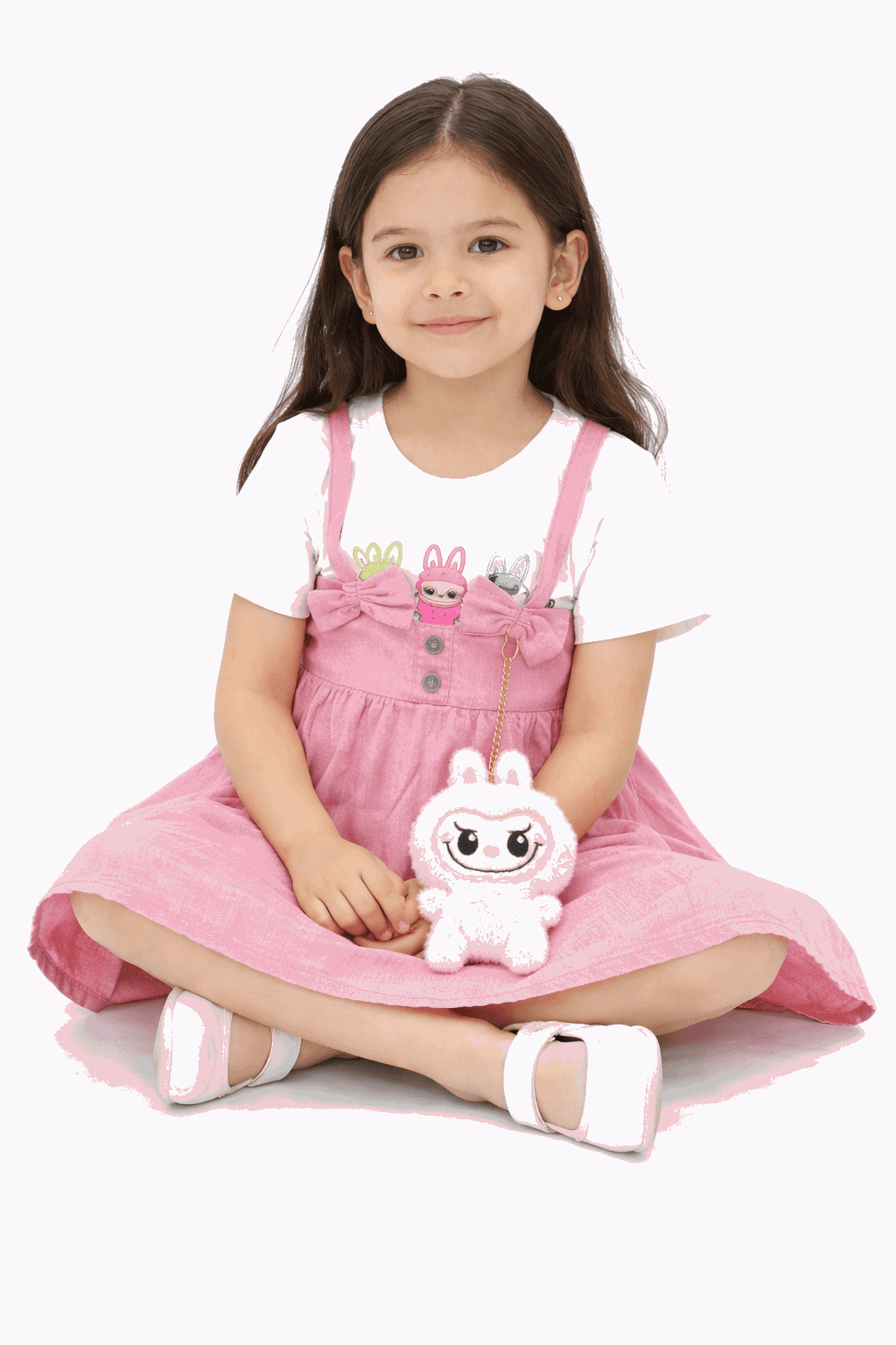 Pink Labubu Blossom Dress - Kiddiesco