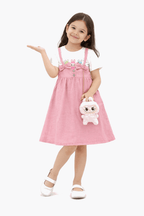 Pink Labubu Blossom Dress - Kiddiesco