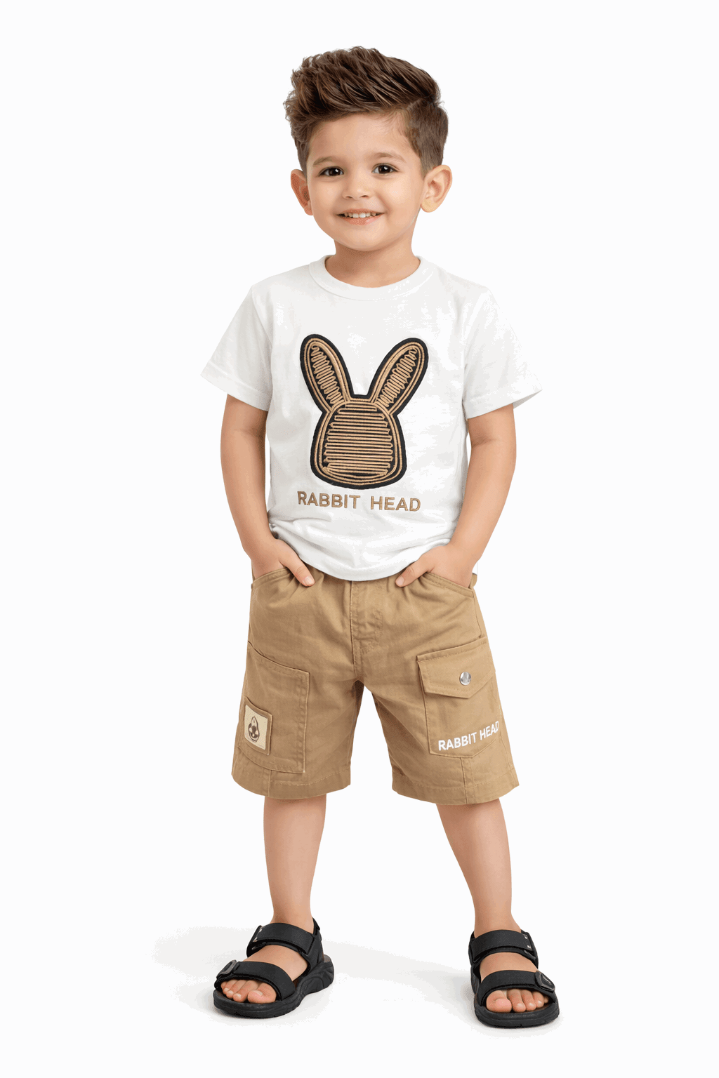 Rabbit Head Boys Summer 2Piece Set - Kiddiesco