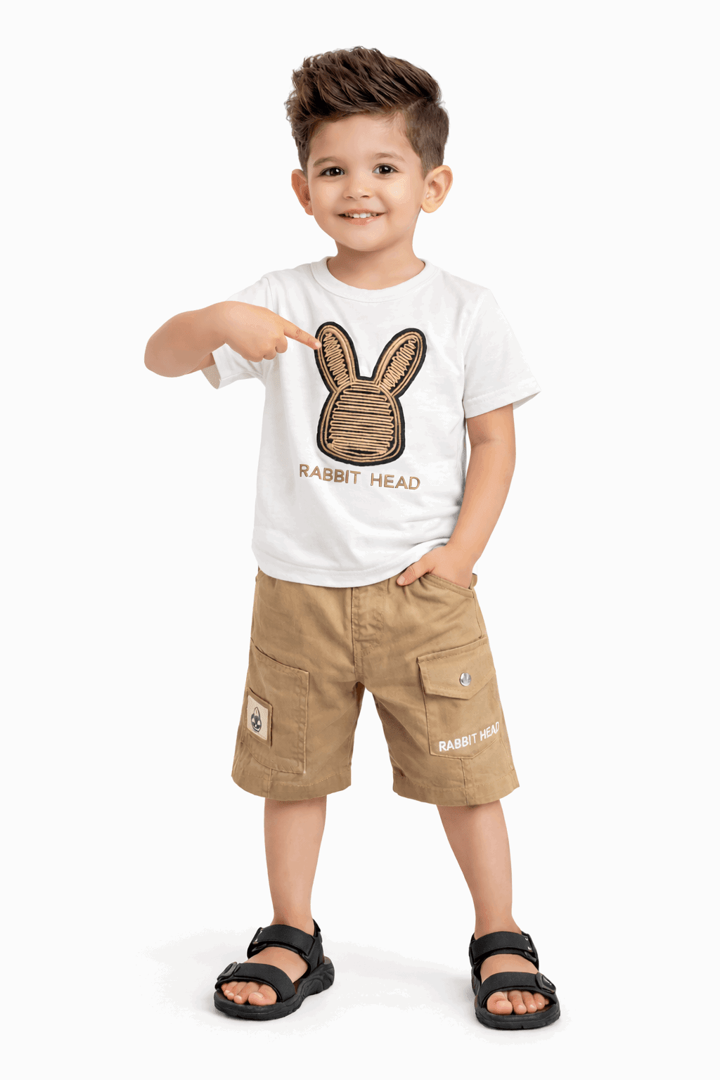 Rabbit Head Boys Summer 2Piece Set - Kiddiesco
