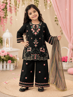 Rosy Black Embroidered Fancy Suit - Kiddiesco