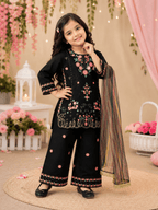 Rosy Black Embroidered Fancy Suit - Kiddiesco