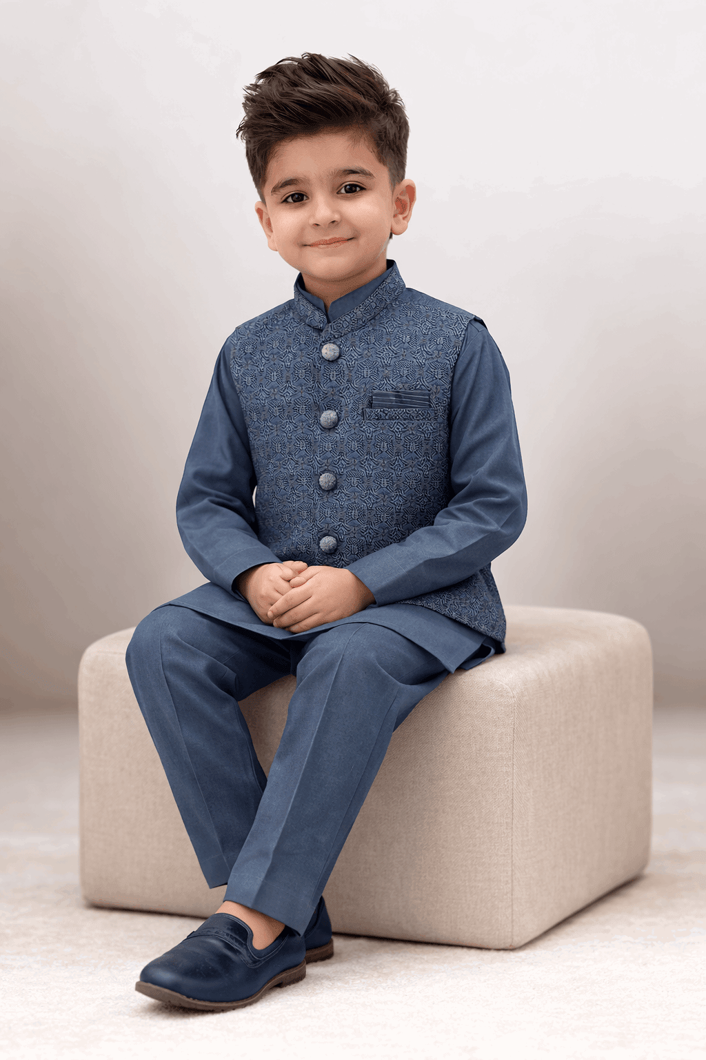 Royal Embroidered Waistcoat Suit Set KDC 027 - Kiddiesco