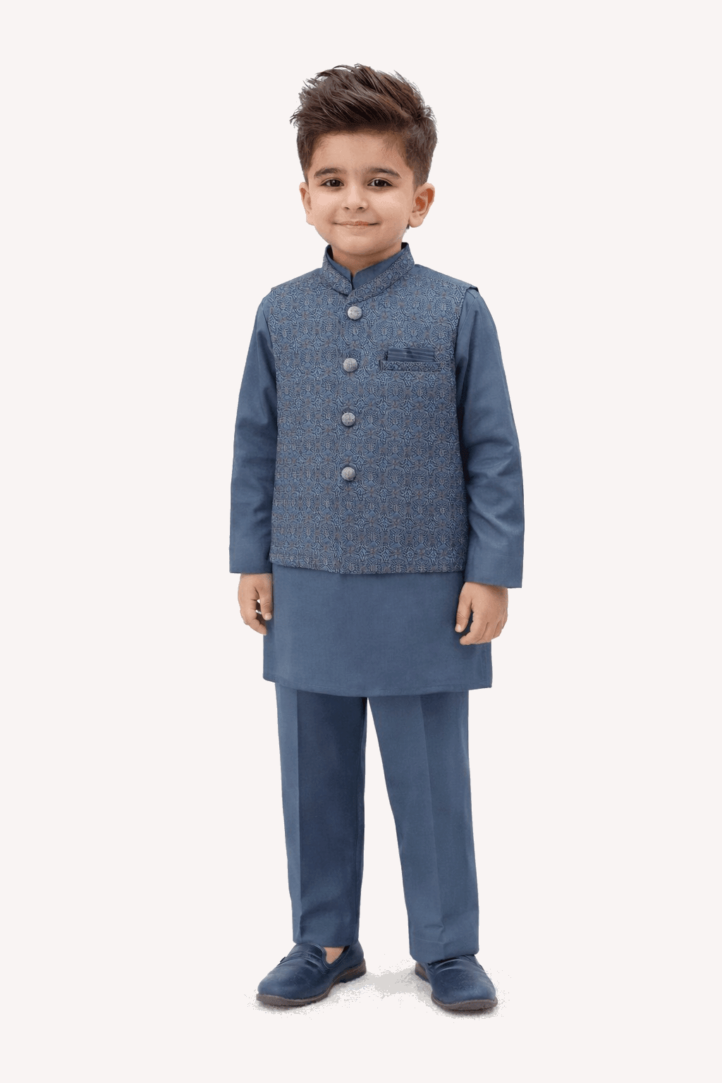 Royal Embroidered Waistcoat Suit Set KDC 027 - Kiddiesco Main image