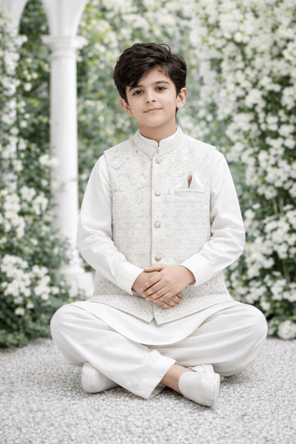 Royal Embroidered Waistcoat Suit Set KDC 028 - Kiddiesco