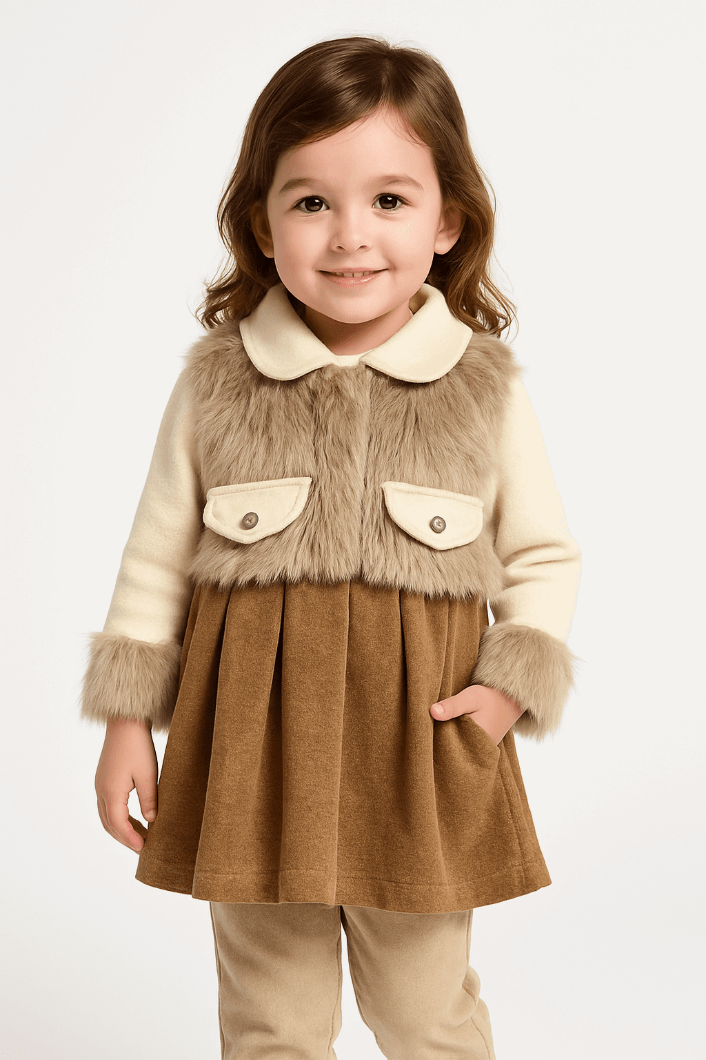 Velvet 2 Pcs Charming Girl Frock KDS 062 - Kiddiesco