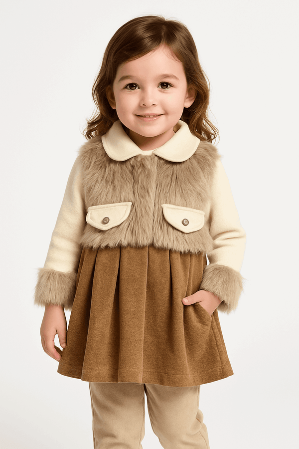 Velvet 2 Pcs Charming Girl Frock KDS 062 - Kiddiesco