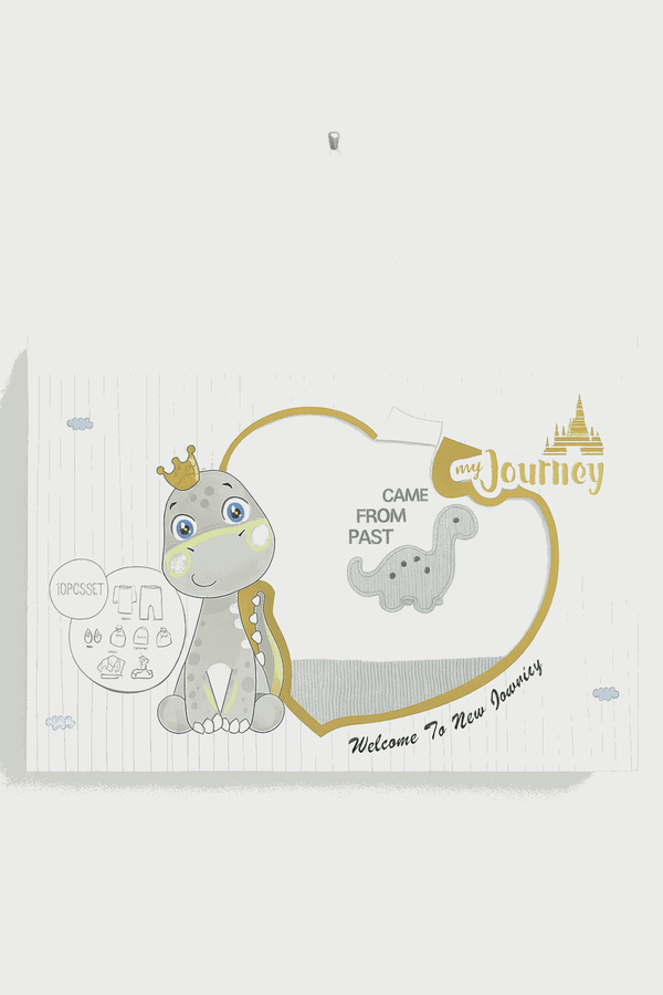 Winter Born Baby Dino Cloth Journey Gift Set 10 Pcs - Kiddiesco