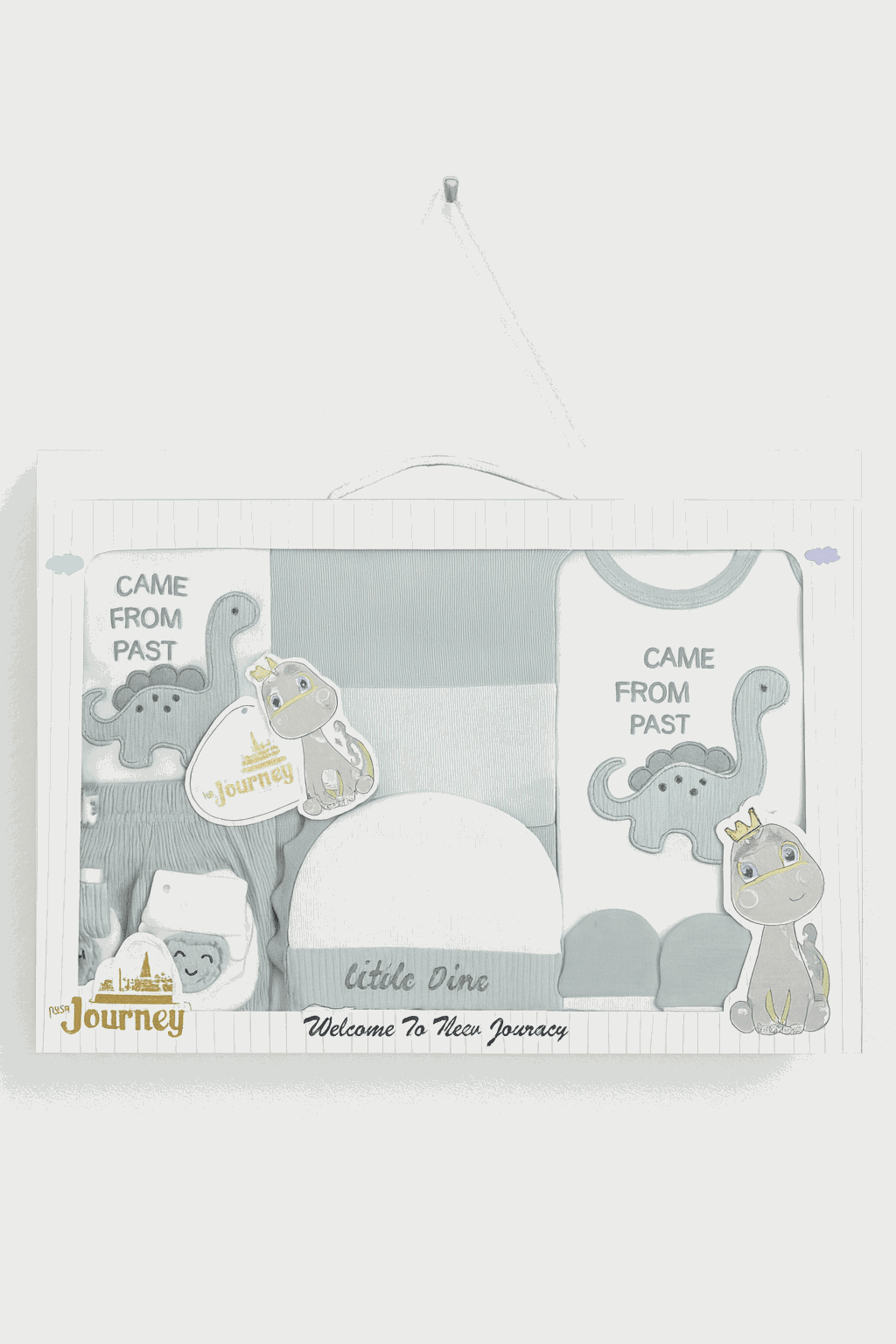 Winter Born Baby Dino Cloth Journey Gift Set 10 Pcs - Kiddiesco Main image