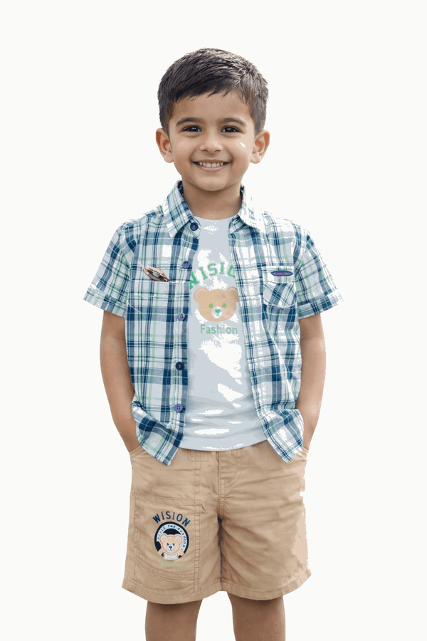 Wision Bear Kids Summer Outfit 3PCS Set - Kiddiesco