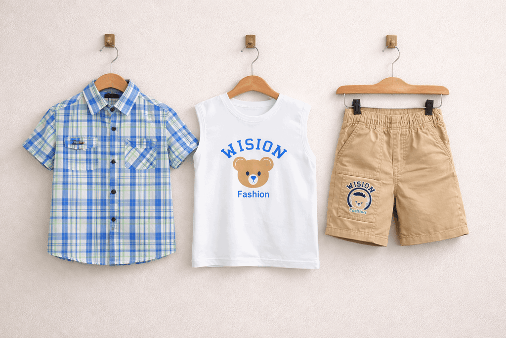Wision Bear Kids Summer Outfit 3PCS Set - Kiddiesco