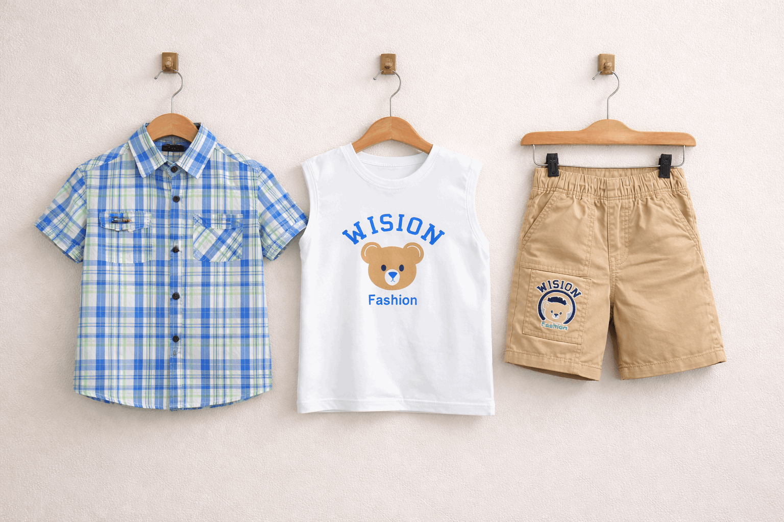 Wision Bear Kids Summer Outfit 3PCS Set - Kiddiesco
