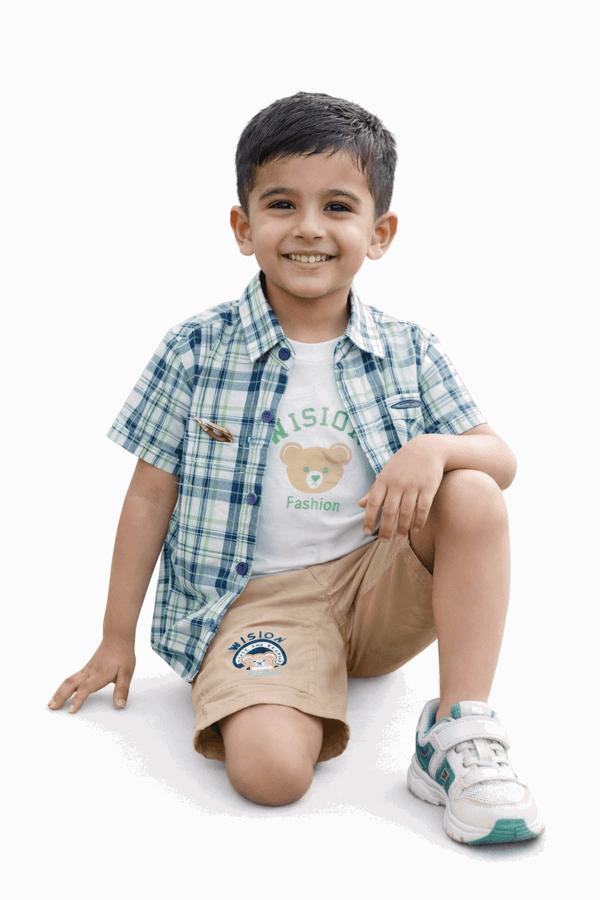 Wision Bear Kids Summer Outfit 3PCS Set - Kiddiesco