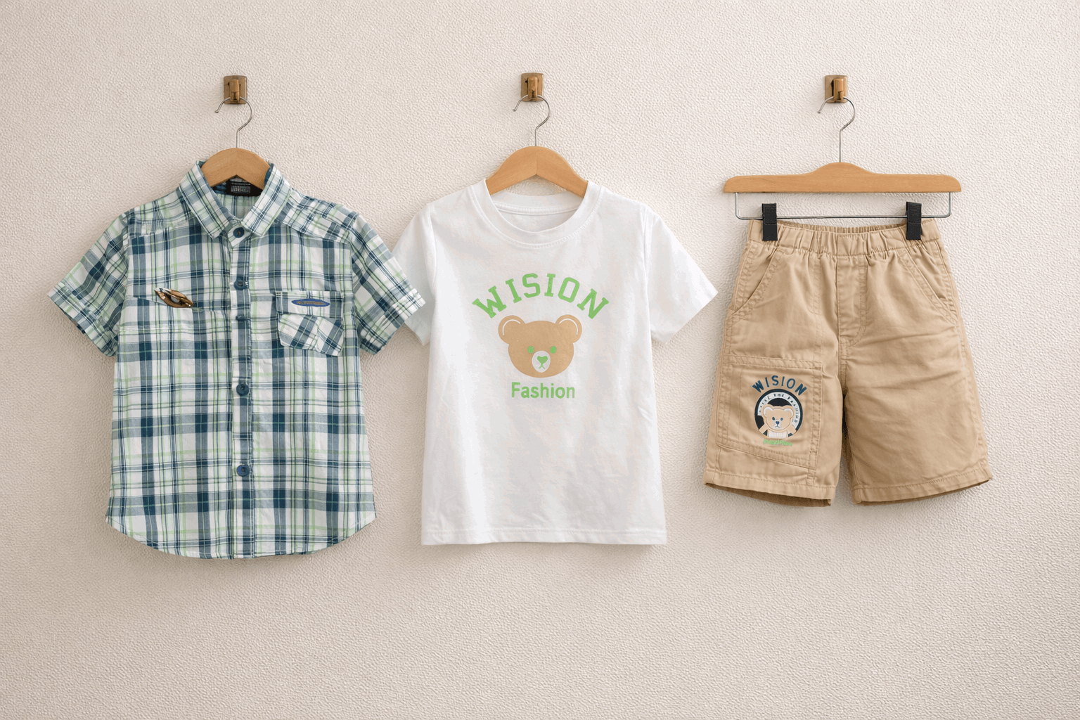 Wision Bear Kids Summer Outfit 3PCS Set - Kiddiesco