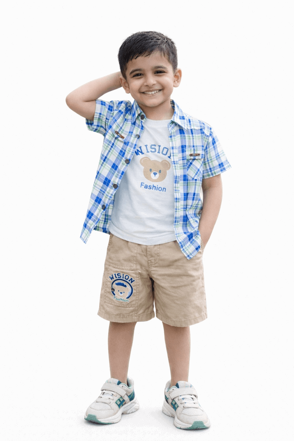 Wision Bear Kids Summer Outfit 3PCS Set - Kiddiesco