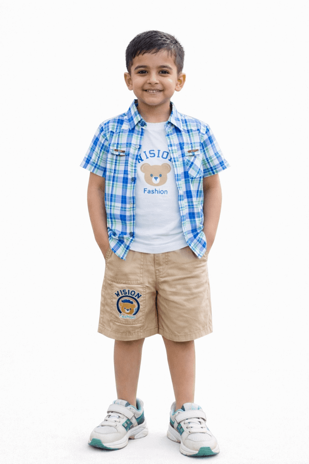 Wision Bear Kids Summer Outfit 3PCS Set - Kiddiesco